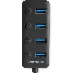 StarTech.com 4 Port USB 3.0 Hub - USB Type-A to 4x USB-A with Individual On/Off Port Switches - SuperSpeed 5Gbps USB 3.2 G