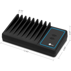 SIIG 10-Port USB-A/C & Wireless Charging Station With Ambient Light Deck - Allows you to power and charge up to 9 USB-A & 