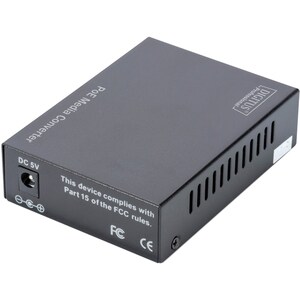 DIGITUS Professional DN-82150 Transceiver/Media Converter - 2 Port(s)Network (RJ-45) - 1 x PoE (RJ-45) Ports - 1 x SC - Du