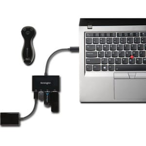 Kensington CH1000 USB-Hub - USB-Typ C - Extern - Schwarz - 4 Total USB Port(s) - 4 USB 3.1 Port(s)