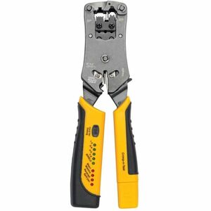 Eaton Tripp Lite Series RJ11/RJ12/RJ45 Wire Crimper with Built-in Cable Tester - Black, Yellow - Ergonomic Design, Non-sli