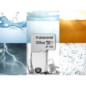 Transcend 300S 128 GB Class 10/UHS-I (U3) microSDXC - 95 MB/s Read - 45 MB/s Write - 5 Year Warranty