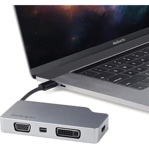StarTech.com USB C Multiport Video Adapter 4K 60Hz/1080p - USB Type C to HDMI, VGA, DVI or Mini DisplayPort Monitor Adapte