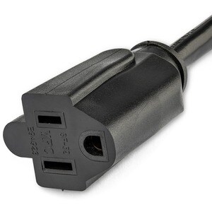 StarTech.com Cable de 0.3m de Extensión de Alimentación, Acodado en Ángulo Recto NEMA 5-15P a NEMA 5-15R, 13A 125V, 16AWG,