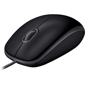 Logitech B110 Mouse - USB - Optical - Black - Cable