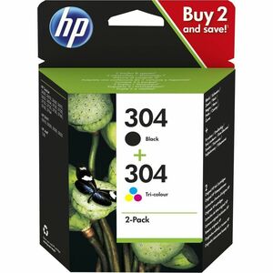 HP 304 Original Inkjet Ink Cartridge - Combo Pack - Black, Tri-colour - 2 Pack - Inkjet - 2 Pack