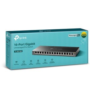 TP-Link TL-SG116E 16 Ports Ethernet Switch - Gigabit Ethernet - 10/100/1000Base-T - 2 Layer Supported - 9.19 W Power Consu