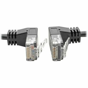 Tripp Lite by Eaton N201-SR1-BK Right-Angle Cat6 UTP Patch Cable - 1 ft., M/M, Slim, Black - 1 ft (0.30 m) Category 6 Netw