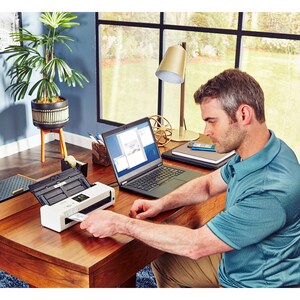 Brother ADS-1700W Wireless Compact Desktop Scanner - 48-bit Color - 25 ppm (Mono) - 25 ppm (Color) - Duplex Scanning - USB