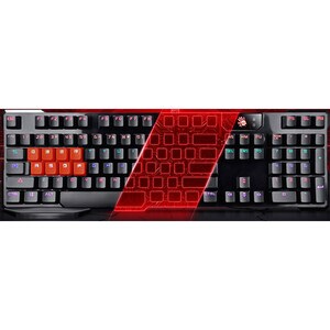 Bloody Gaming Optical Mechanical Gaming Keyboard, Backlit Adjustable - Cable Connectivity - USB Interface - Multimedia Hot