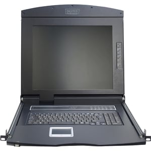 DIGITUS Professional LCD Rack Console KVM Switch - Jet Black - 8 Computer(s) - 43.2 cm (17") LCD - 1280 x 1024 - Keyboard 