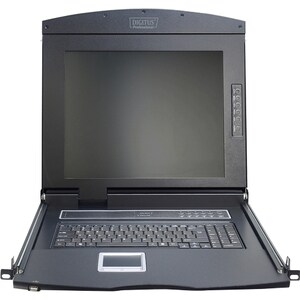 DIGITUS Professional LCD-Rack-Konsole KVM-Schalter - Schwarz - 1 Computer - 43,2 cm (17 Zoll) LCD - 1280 x 1024 - Tastatur