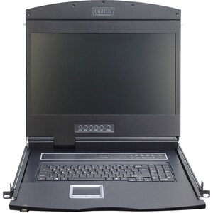 DIGITUS Professional LCD-Rack-Konsole KVM-Schalter - Schwarz - 8 Computer - 48,3 cm (19 Zoll) LCD - 1366 x 768 - 8 x Netzw