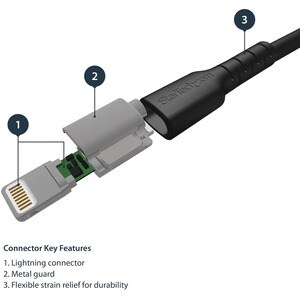 StarTech.com 6 foot/2m Durable Black USB-A to Lightning Cable, Rugged Heavy Duty Charging/Sync Cable for Apple iPhone/iPad