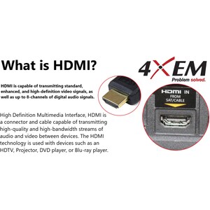4XEM HDMI To VGA Adapter - Black - HDMI/VGA A/V Cable for Audio/Video Device, Projector, Monitor, Ultrabook, Notebook, TV 
