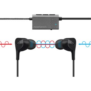 Hypercel Naztech X1 Active Noise Cancelling Earphones - Stereo - Mini-phone (3.5mm) - Wired - 16 Ohm - 12 Hz - 24 kHz - Ea
