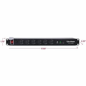 CyberPower CPS1215RMS Rackbar 12 - Outlet Surge Protector with 1800 J Surge Suppression - Clamping Voltage 400V, 15 ft Cor