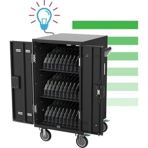 AVer AVerCharge X30i 30 Device Intelligent Charging Cart - 4 Casters - 5" Caster Size - Steel, Plastic - 25.1" Width x 25.