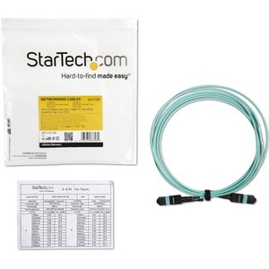 StarTech.com 3m (10ft) MTP(F)/PC OM3 Multimode Fiber Optic Cable, 12F Type-A, OFNP, 50/125µm LOMMF, 40G Networks - MPO Fib