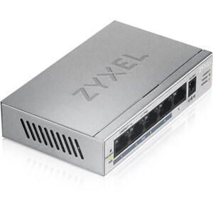 Zyxel 5 Port Gigabit Ethernet Unmanaged POE+ Switch | 4 x PoE+ @ 60W | Plug & Play | Sturdy Metal Housing | Desktop or Wal
