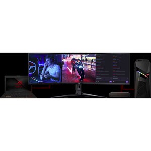 Monitor LCD da gaming Asus ROG Strix XG49VQ 1244,6 mm (49") Class Doppio Full HD (DFHD) Schermo curvo - 32:9 - Nero - 124,