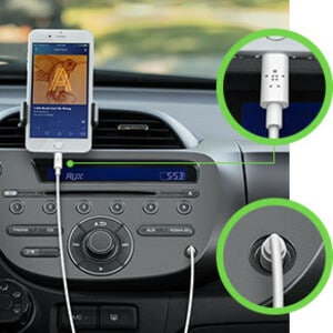 Belkin 3.5 mm Audio Cable With Lightning Connector - 3 ft Lightning/Mini-phone Audio/Data Transfer Cable for Audio Device,