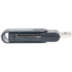 Manhattan USB-A Mini Multi-Card Reader/Writer, 5 Gbps (USB 3.2 Gen1 aka USB 3.0), 24-in-1, SuperSpeed USB, Windows or Mac,