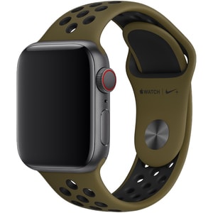 Apple 40mm Olive Flak/Black Nike Sport Band - S/M and M/L - Adjustable - Small (S)/Medium (M) & Medium (M)/Large (L) - Oli