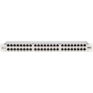 Eaton Tripp Lite Series Cat5e/Cat6 48-Port Patch Panel - Shielded, Krone IDC, 568A/B, RJ45 Ethernet, 1U Rack-Mount, TAA - 
