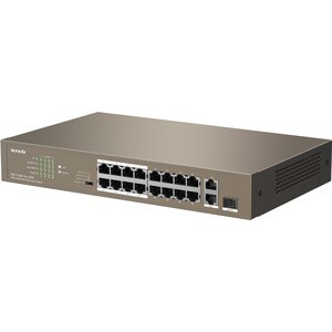 Tenda 16FE+2GE/1SFP Desktop Switch With 16-Port PoE - 16 Ports - Fast Ethernet, Gigabit Ethernet - 10/100Base-TX, 10/100/1