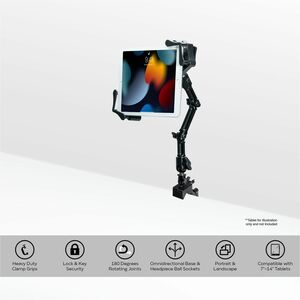 CTA Digital Custom Flex Desk Clamp Mount for 7-14 Inch Tablets, including iPad 10.2-inch (7th/ 8th/ 9th Generation) - 7" t