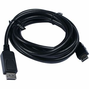 V7 V7DP2HD-03M-BLK-1E 3.05 m DisplayPort/HDMI A/V Cable - Cable for PC, Monitor, Projector, Audio/Video Device, Computer -
