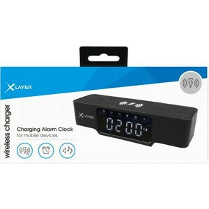 XLayer Tischuhr - Digital - LCD - Schwarz - Lautsprecher, Mikrofon - Modern Style