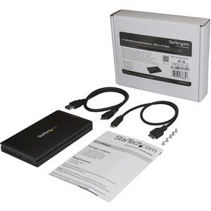 StarTech.com Drive Enclosure SATA/600 - USB 3.0 Micro-B Host Interface - UASP Support Internal/External - Black - Hot Swap