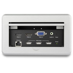 StarTech.com Conference Table Connectivity Box for A/V - USB Charging - LAN - HDMI / VGA / DisplayPort Inputs - HDMI Outpu