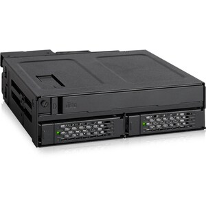 Icy Dock ToughArmor MB602SPO-B Drive Enclosure for 5.25" - Serial ATA/300 Host Interface Internal - Black - 2 x HDD Suppor