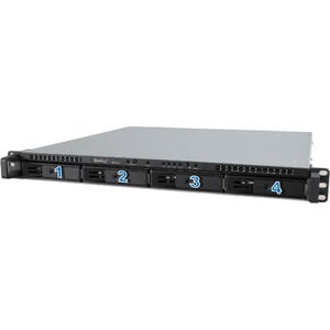 4-bay RackStation (up to 16-bay) Quad Core 2.2 GHz 8GB RAM (up to 64GB) 10GbE NIC support (optional) Built-in M.2 NVMe/SAT