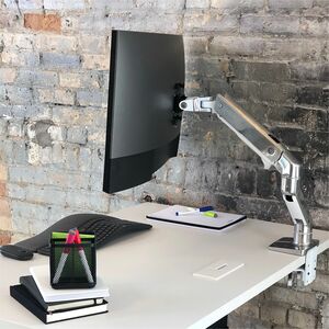 Ergotron 安装臂 用于 显示器, 显示屏, 曲面屏显示 - 抛光铝 - 横向/纵向 - 可调节高度 - 124.5 cm (49") 支持屏幕 - 19.05 kg 承载量 - 100 x 100, 75 x 75, 200 x 100