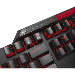 HP OMEN 游戏键盘 - 电缆 连接 - USB 接口 - 黑 - 机械 按键开关 - Macro, 开始, 暂停, 跳过, 静音, 音量控制 热键 - Windows