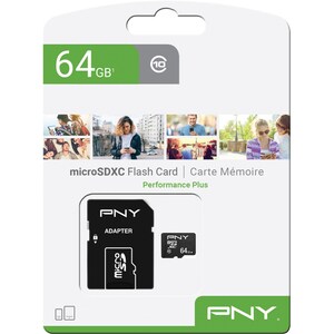 PNY Performance Plus 64 GB Class 10/UHS-I (U1) microSDXC - 10 MB/s Write