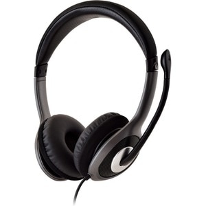 V7 Deluxe HU521-2EP Wired Over-the-head, On-ear Stereo Headset - Black, Dark, Grey - Microsoft Teams Certification - Binau