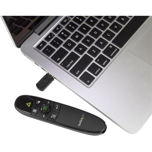 StarTech.com Wireless Presentation Remote with Green Laser Pointer - 90 ft. (27 m) - USB Presentation Clicker for Mac and 