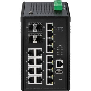 Switch Ethernet Edimax IGS-5416P 16 Porte Gestibile - 2 Layer supportato - Modular - 4 Slot SFP - Coppia incrociata, Fibra