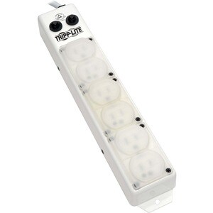 Tripp Lite Safe-IT Power Strip Medical Hospital Antimicrobial 120V 6 Outlet UL1363A 15ft Right Angle Cord - NEMA 5-15P-HG 