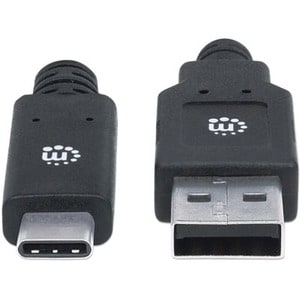 Manhattan Cable USB-C V3.1, C-A 2.0M Negro - 5Gbit/s - Apantallado - Níquel Contacto chapado - 30 AWG - Negro
