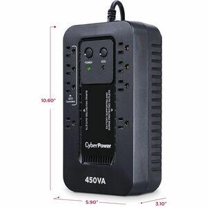 CyberPower EC450G Ecologic UPS Systems - 450VA/260W, 120 VAC, NEMA 5-15P, Compact, 8 Outlets, PowerPanel® Personal, $10000