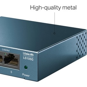 TP-Link LiteWave LS105G 5 Ports Ethernet Switch - Gigabit Ethernet - 10/100/1000Base-T - 2 Layer Supported - Twisted Pair 