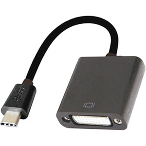 4XEM USB-C to DVI Adapter - 1 x 24-pin Type C USB 3.1 USB Male - 1 x DVI Video Female - 1920 x 1200 Supported - Black - 1