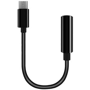 4XEM USB-C Male To 3.5mm Female Adapter Black - 5" Mini-phone/USB Audio Cable for Audio Device, Smartphone, Headphone - Fi