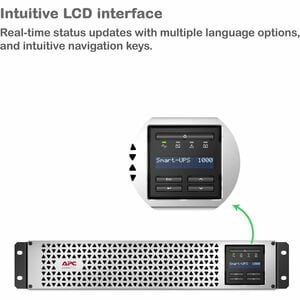 APC Smart-UPS, Line Interactive, 1000VA, Lithium-ion, Rack/Tower, 2U, 120V, 6x NEMA 5-15R outlets, SmartConnect Port+Smart